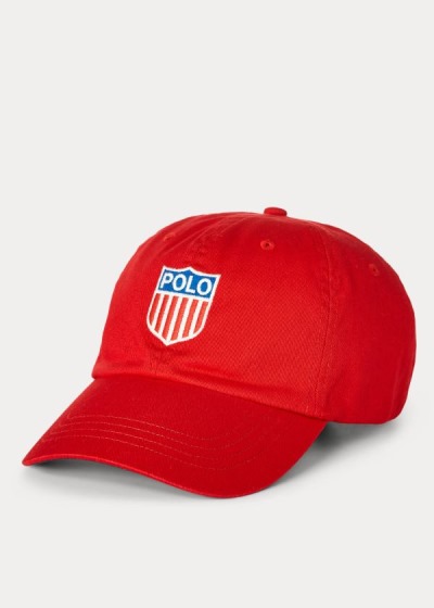 Gorra Polo Ralph Lauren Hombre Rojos - Polo Shield Cotton Twill - KUTVD2365